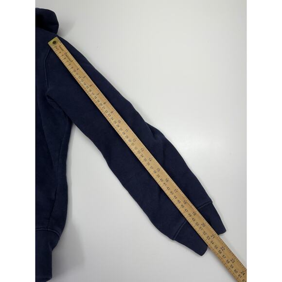 Tommy Hilfiger Womens Jacket Size Large Navy Blue Zip Up Fuzzy Logo Hooded - Picture 7 of 10